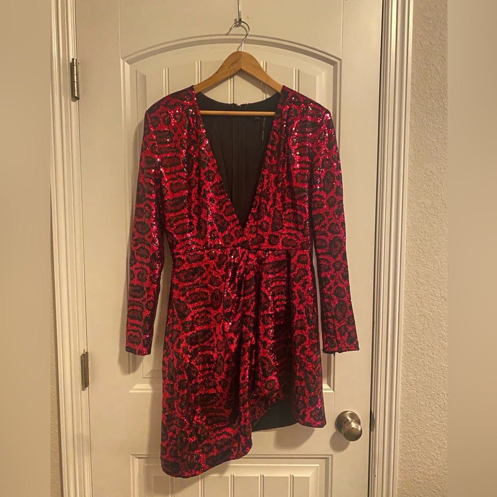 Topshop x Halpern sequin asymmetrical dress